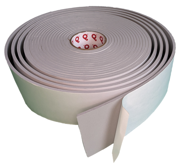 PVC Vinyl Foam Tape VF10300 Firm • Pres-On Firm Density, Closed Cell, and gray PVC Vinyl Foam Tape