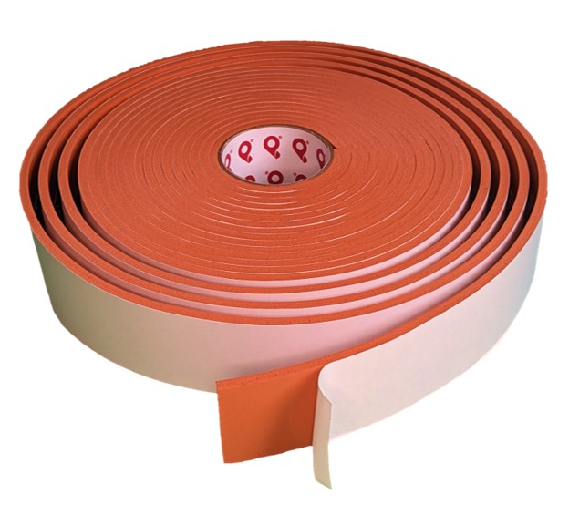 Soft-High-Temperature-Silicone-Tape-S600-Roll • Pres-On Soft Density, Open Cell, High Temperature, and Red Silicone Foam Tape